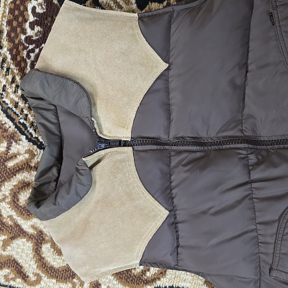 Vintage 70s Western Suede Puffy Vest Feather Down Puffer Brown Retro Cowboy 1970 - Picture 15 of 15